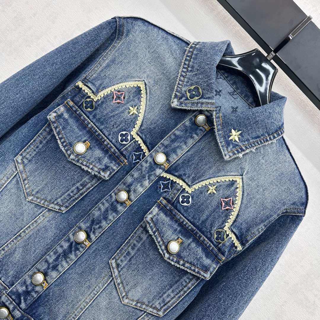 26SS New Heavily Embellished Denim Dress