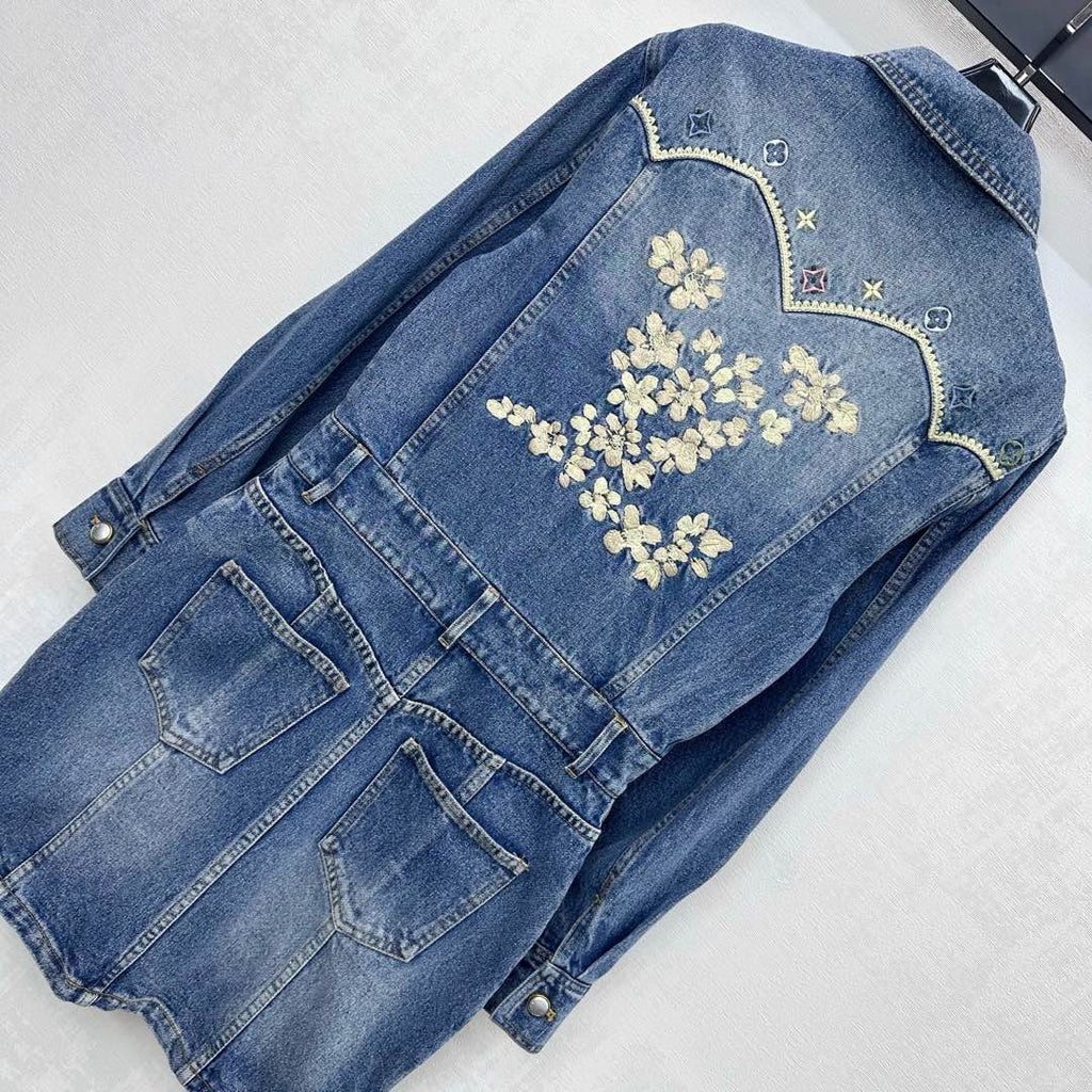 26SS New Heavily Embellished Denim Dress