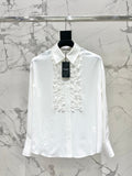 🔥Highest Quality🔥26SS New Vintage-Style Long-Sleeve Shirt with Ruffles and Pleats