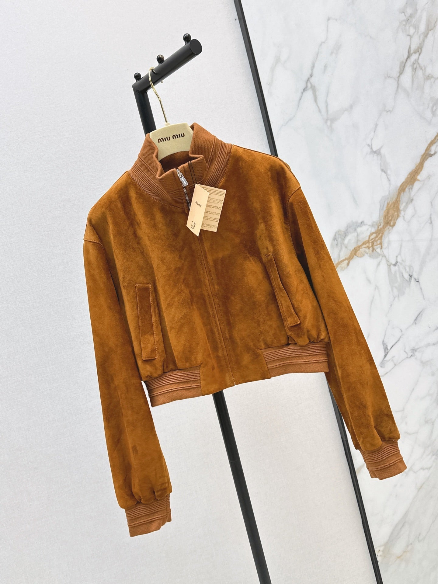 ❤️‍🔥Limited edition❤️‍🔥  26SS New Vintage-Style Brown Suede-Finish Cropped Jacket 🤎