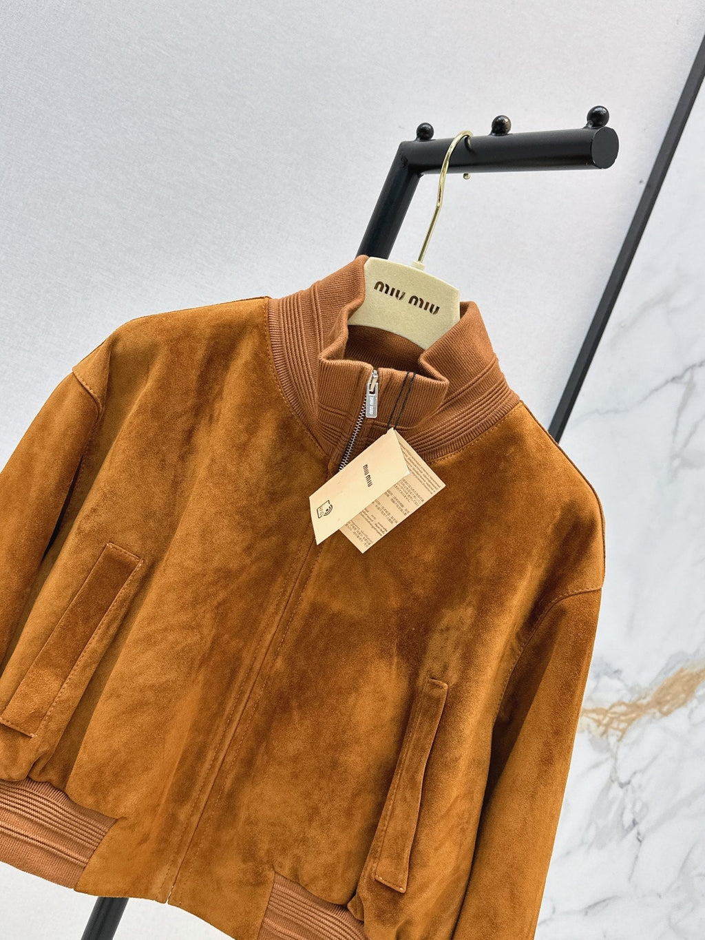 ❤️‍🔥Limited edition❤️‍🔥  26SS New Vintage-Style Brown Suede-Finish Cropped Jacket 🤎