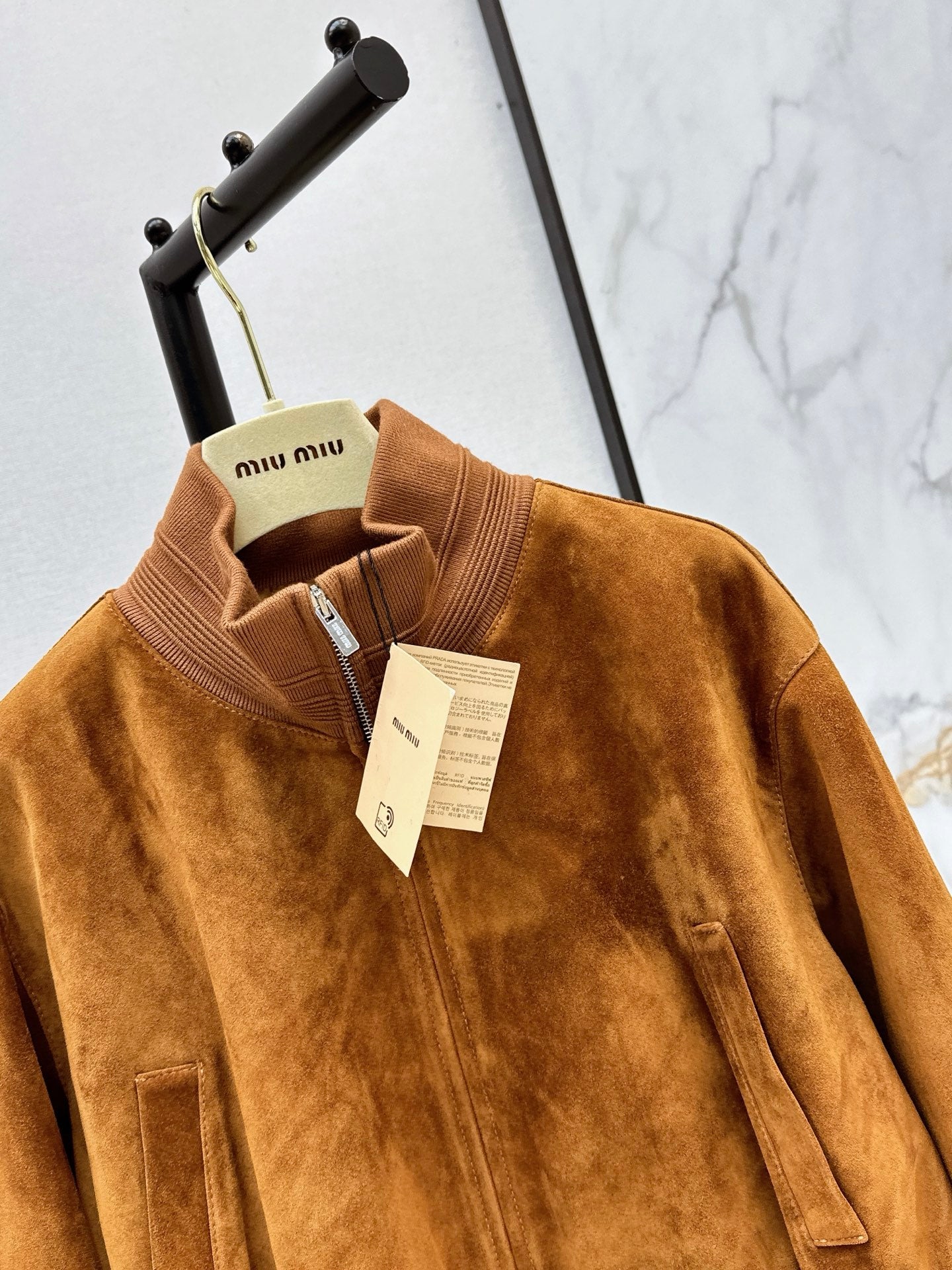 ❤️‍🔥Limited edition❤️‍🔥  26SS New Vintage-Style Brown Suede-Finish Cropped Jacket 🤎