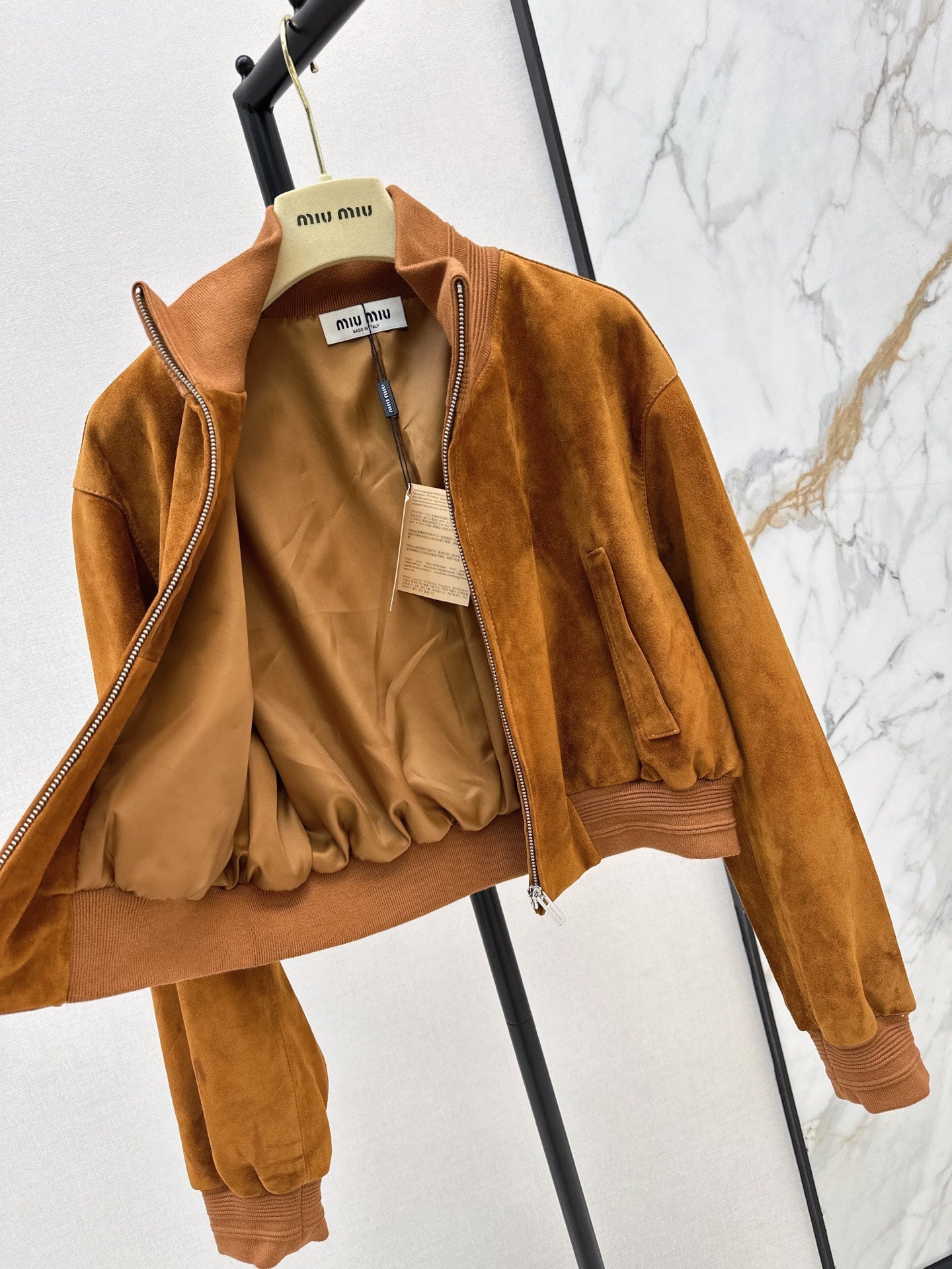 ❤️‍🔥Limited edition❤️‍🔥  26SS New Vintage-Style Brown Suede-Finish Cropped Jacket 🤎