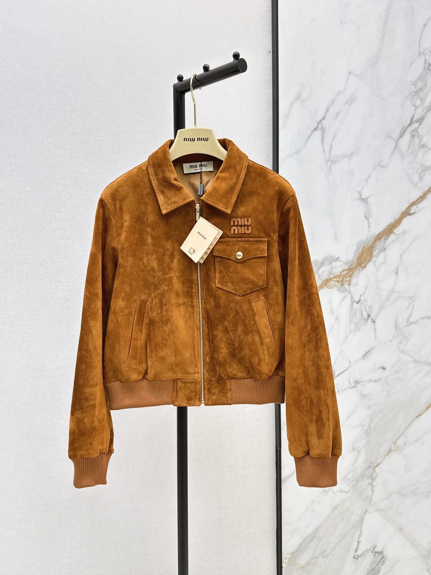 ❤️‍🔥Limited edition❤️‍🔥  26SS New Vintage-Style Brown Suede-Finish Cropped Jacket 🤎