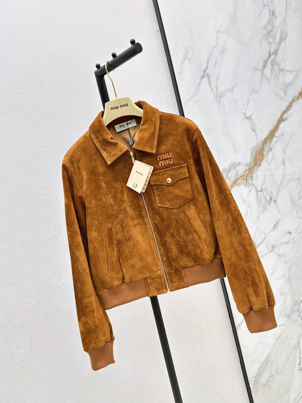 ❤️‍🔥Limited edition❤️‍🔥  26SS New Vintage-Style Brown Suede-Finish Cropped Jacket 🤎