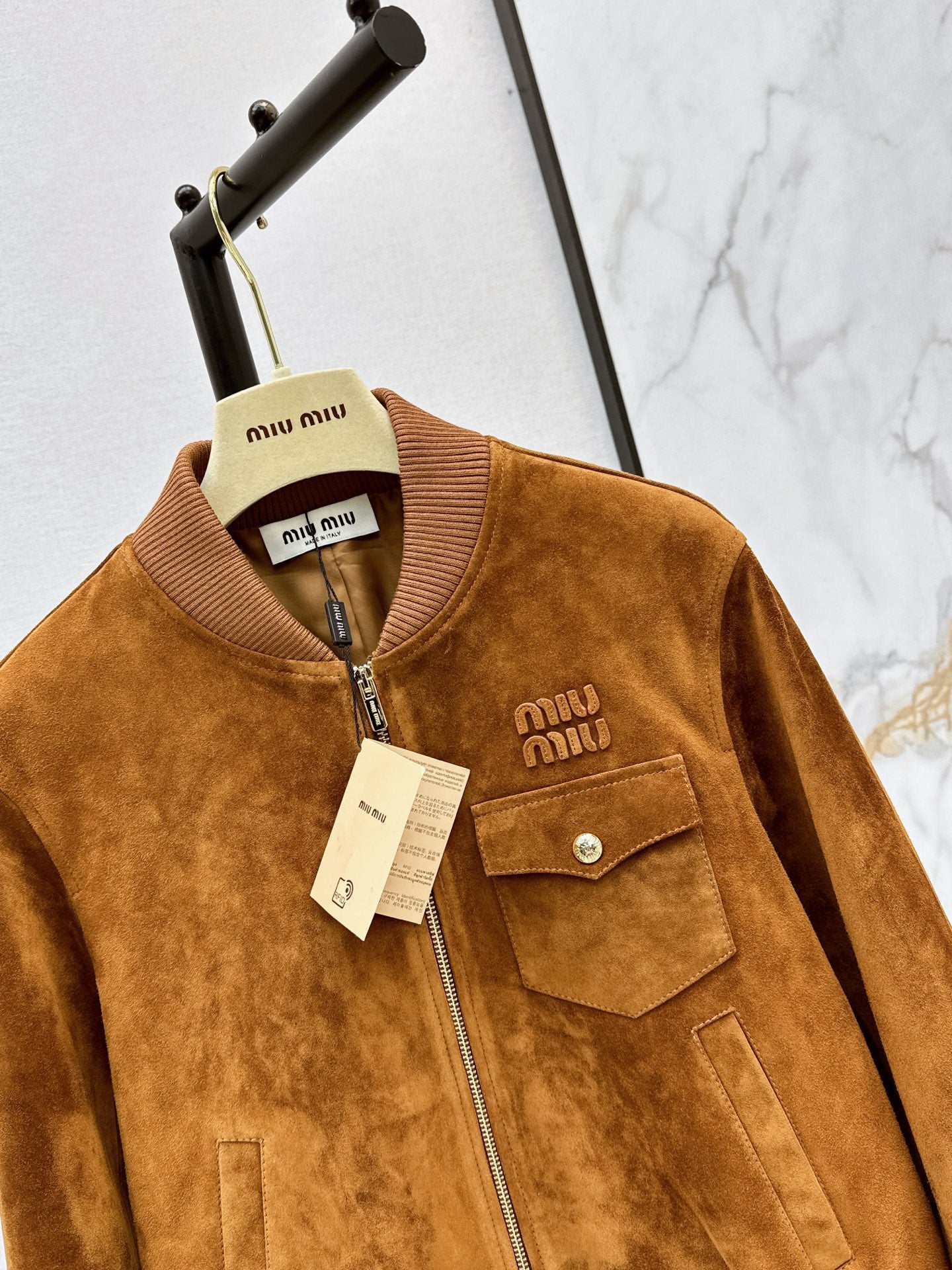 ❤️‍🔥Limited edition❤️‍🔥  26SS New Vintage-Style Brown Suede-Finish Cropped Jacket 🤎