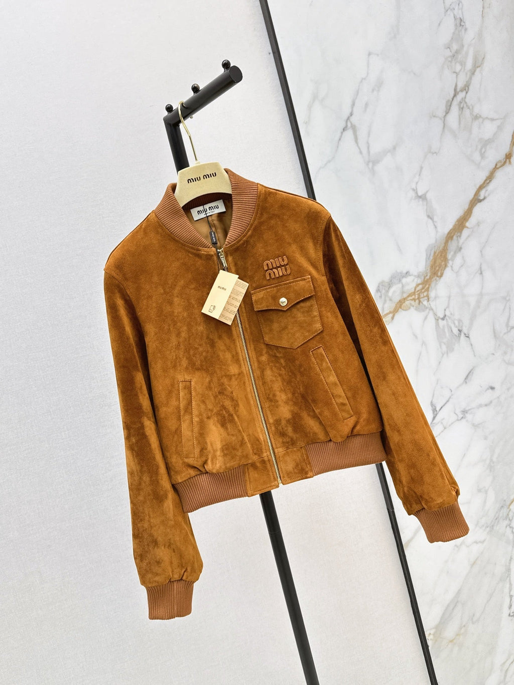 ❤️‍🔥Limited edition❤️‍🔥  26SS New Vintage-Style Brown Suede-Finish Cropped Jacket 🤎