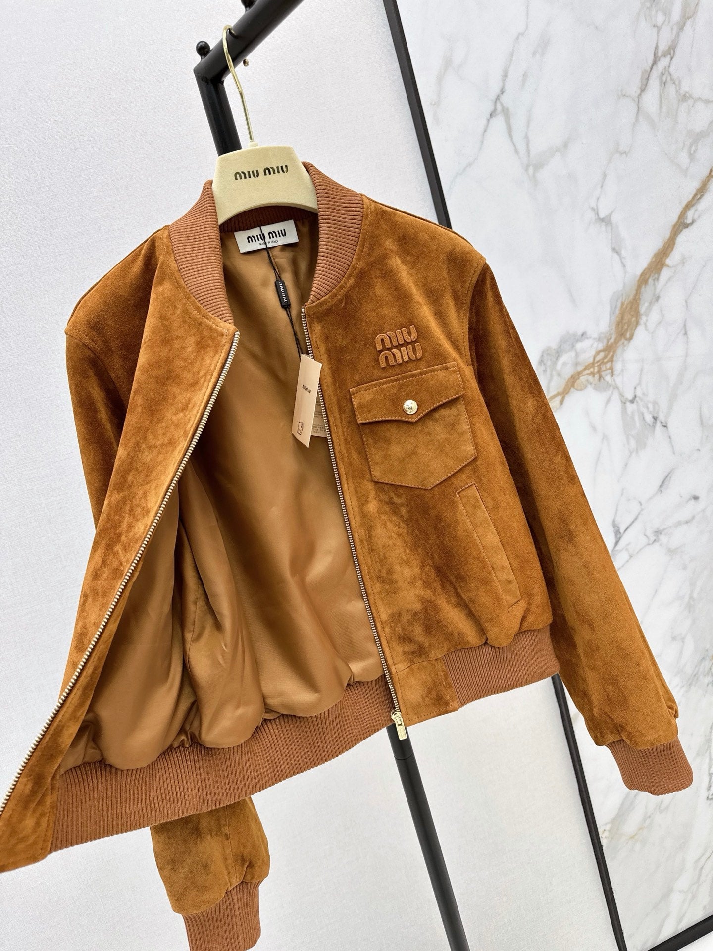 ❤️‍🔥Limited edition❤️‍🔥  26SS New Vintage-Style Brown Suede-Finish Cropped Jacket 🤎