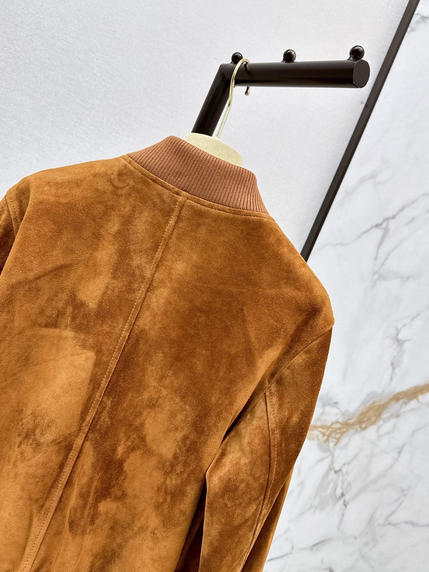 ❤️‍🔥Limited edition❤️‍🔥  26SS New Vintage-Style Brown Suede-Finish Cropped Jacket 🤎