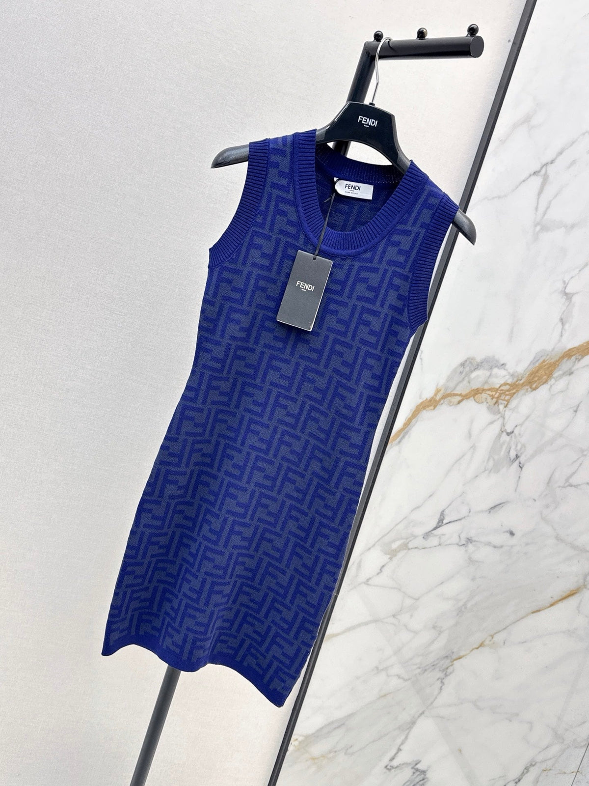 26SS New FF Monogram Knit Sleeveless Dress 🩵