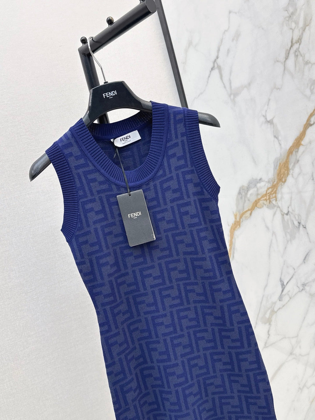26SS New FF Monogram Knit Sleeveless Dress 🩵