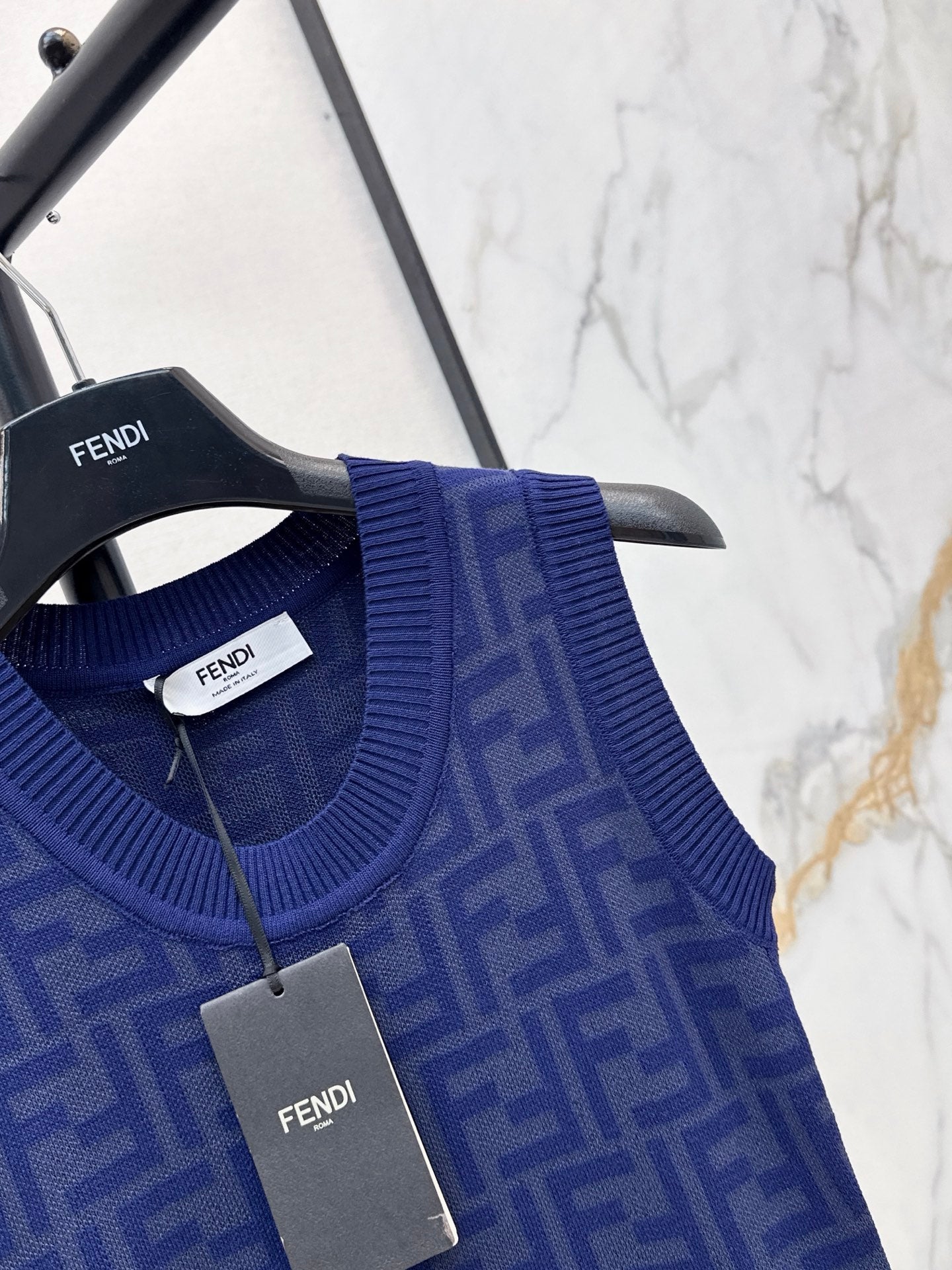 26SS New FF Monogram Knit Sleeveless Dress 🩵