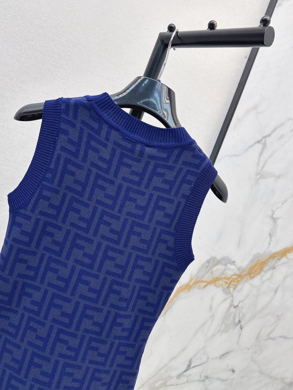 26SS New FF Monogram Knit Sleeveless Dress 🩵