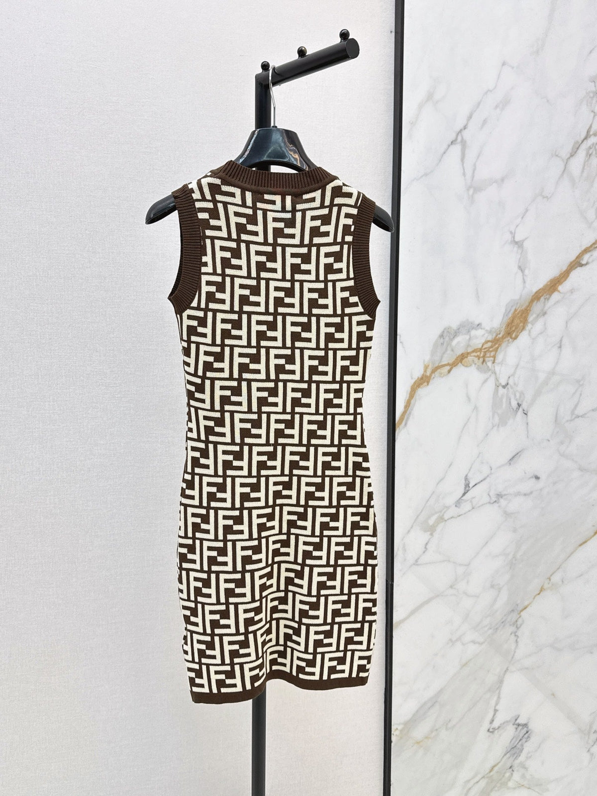 26SS New FF Monogram Knit Sleeveless Dress 🩵