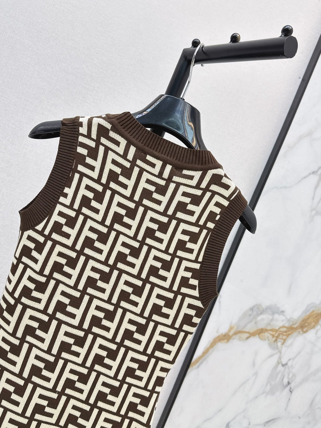 26SS New FF Monogram Knit Sleeveless Dress 🩵