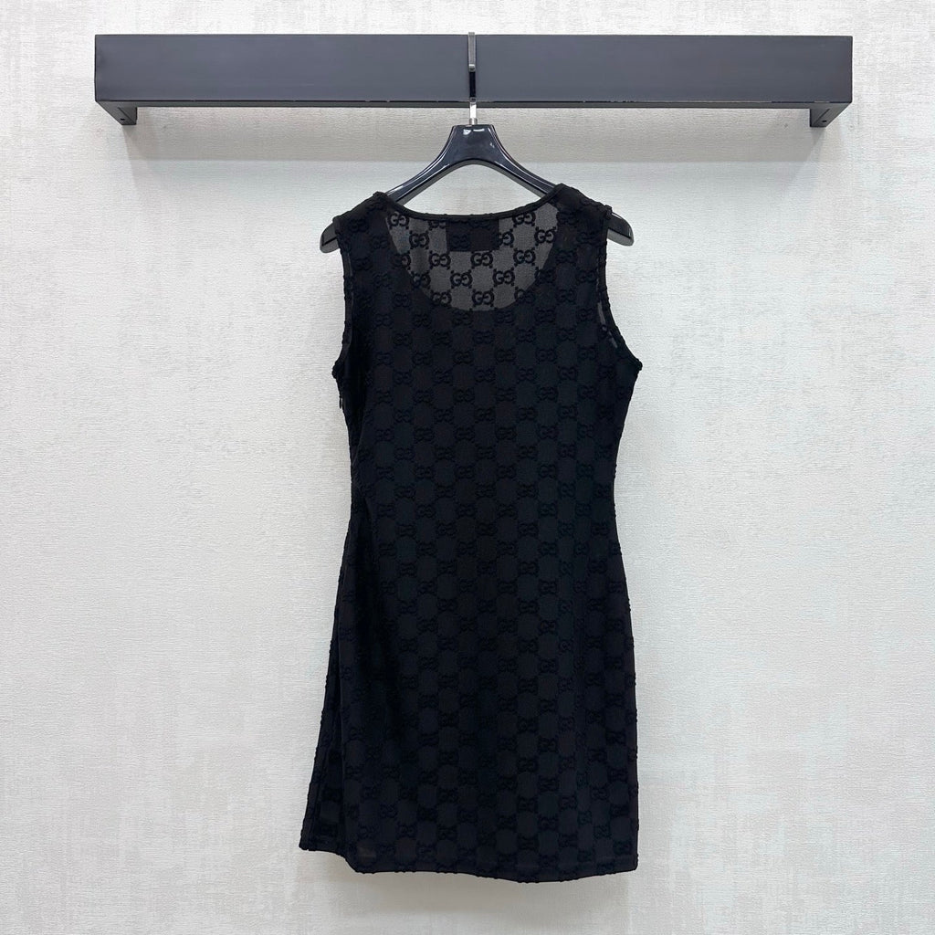 26FW New Jacquard Crew-Neck Vest Dress