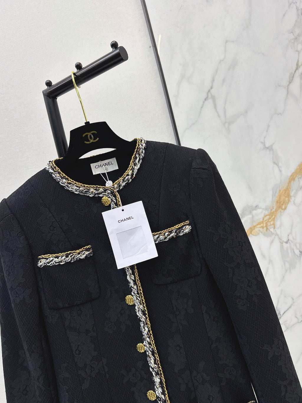 26FW New Crew-Neck Long Lace Coat with Four Pockets 🖤