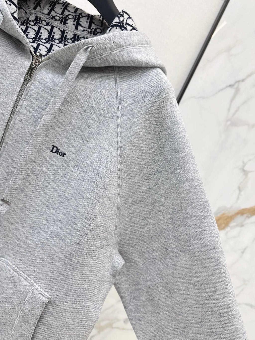 26FW New Unisex Reversible Premium Monogram Logo Zip-Up Cashmere Jacket 🩶