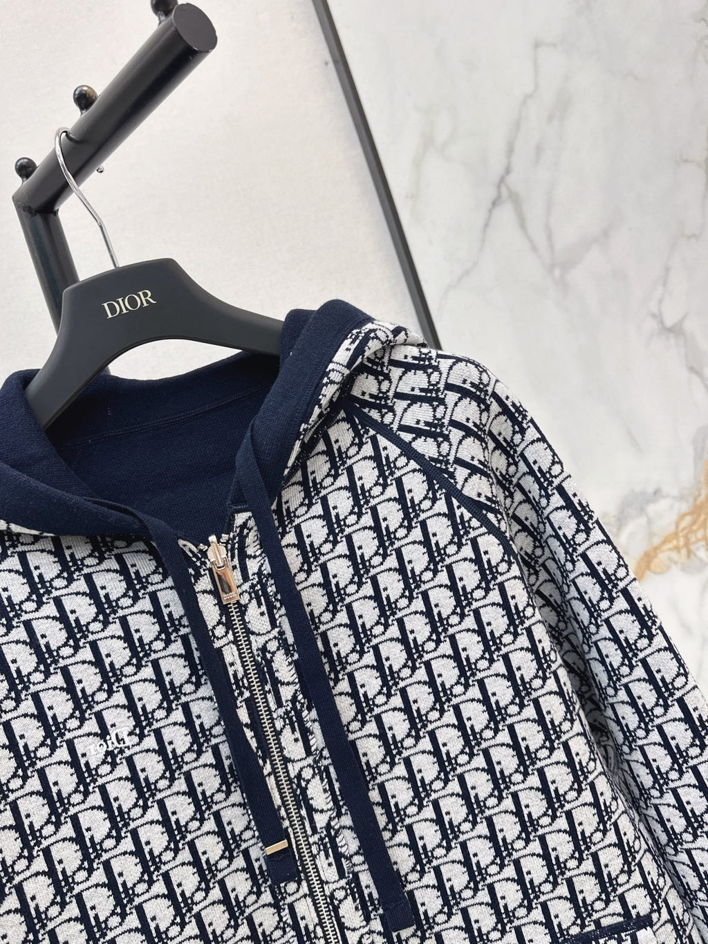 26FW New Unisex Reversible Premium Monogram Logo Zip-Up Cashmere Jacket 🩶