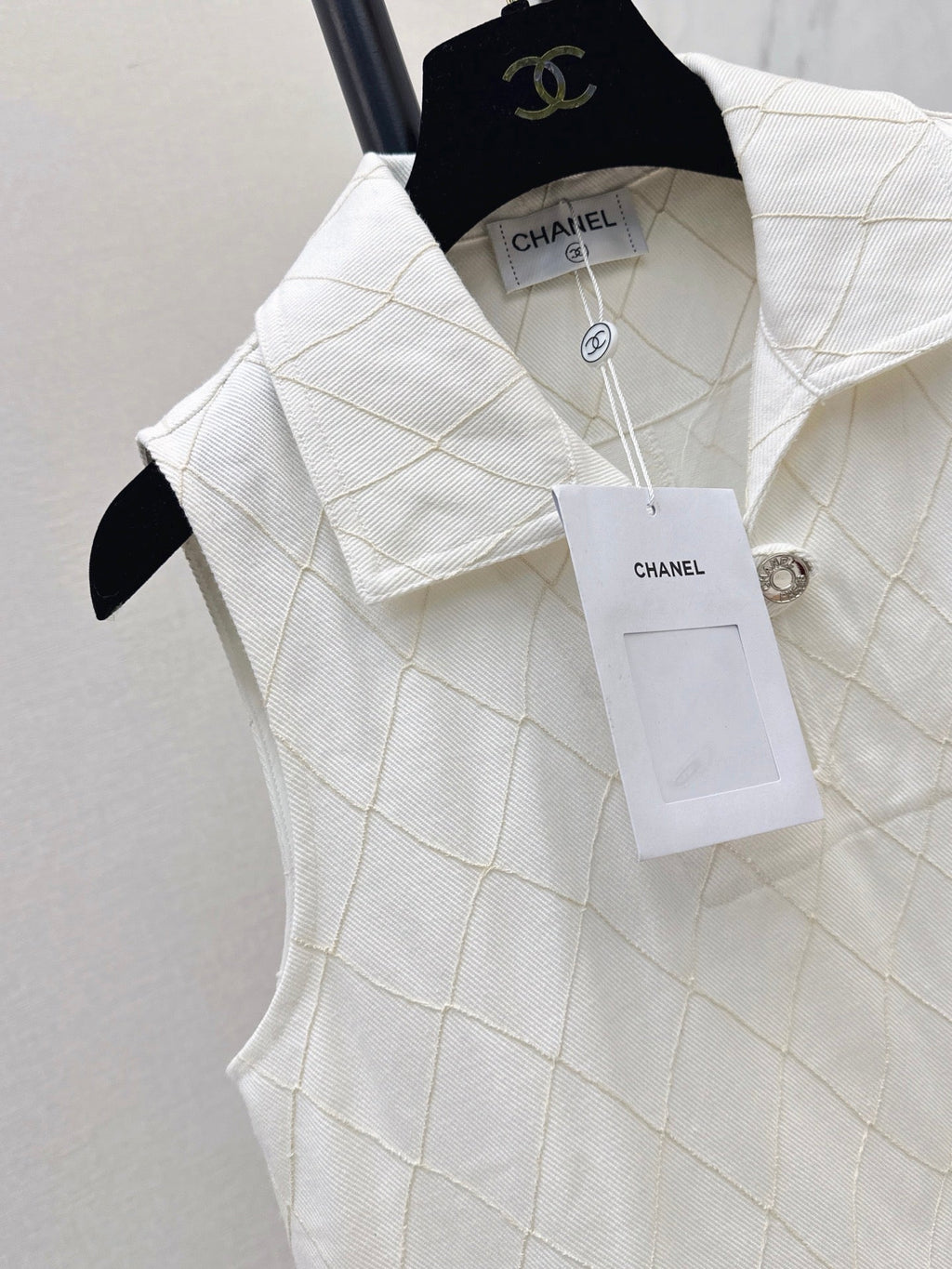 26FW New Quilted-Stitch Denim Shirt Dress with Collar 🩵