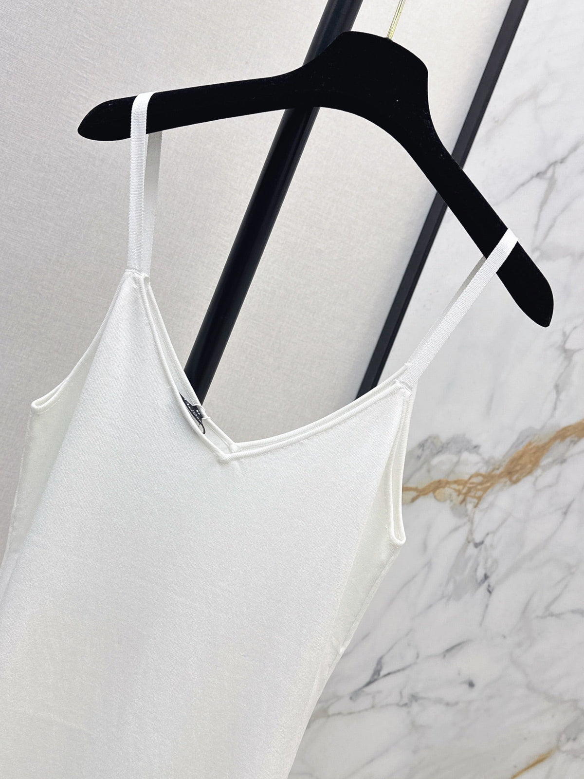 26FW New Camisole Dress with Gold-Thread Embroidered Logo Trim 🖤