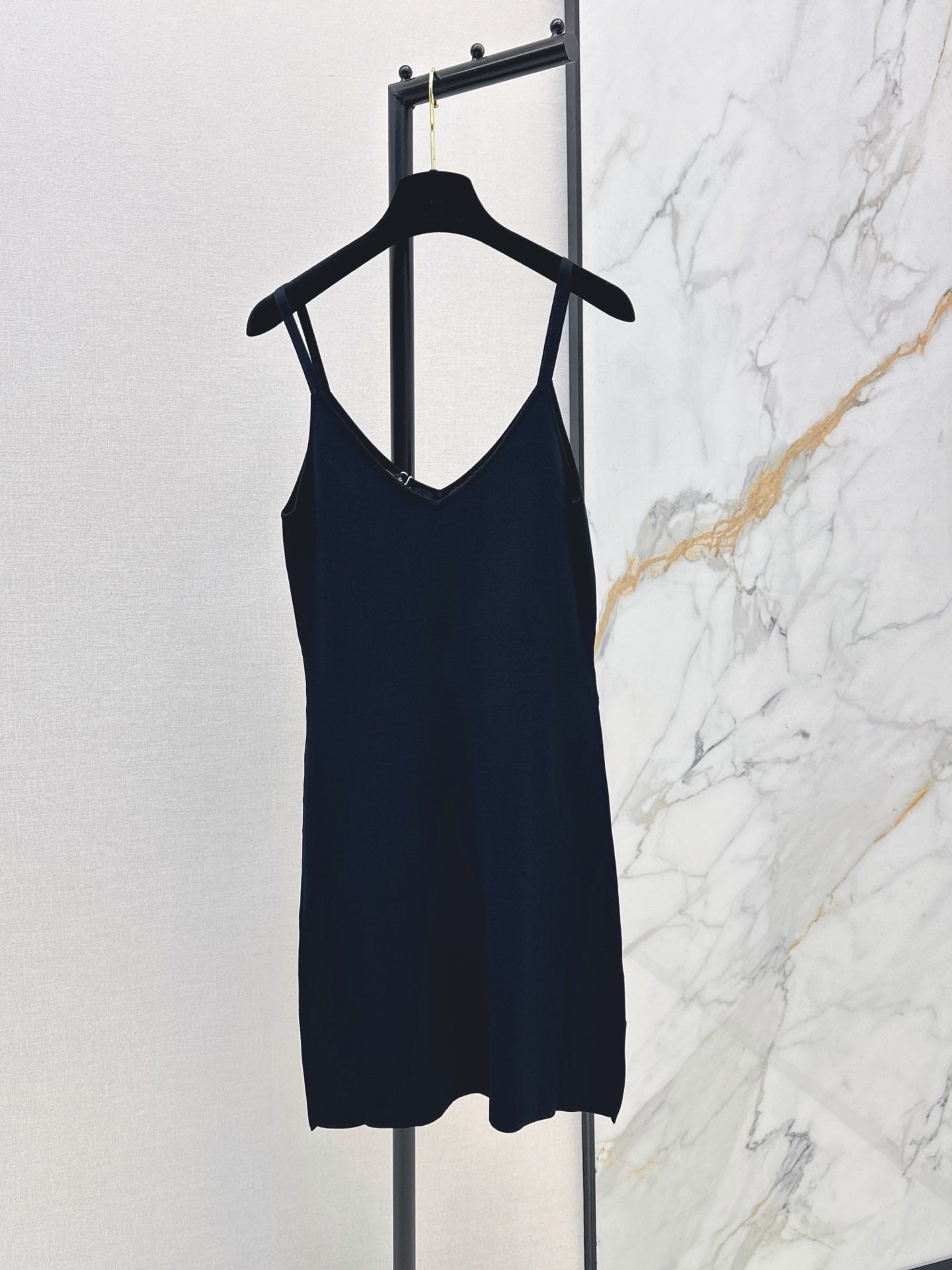26FW New Camisole Dress with Gold-Thread Embroidered Logo Trim 🖤