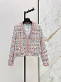 26FW New V-neck knit jacket with contrasting trim 💕