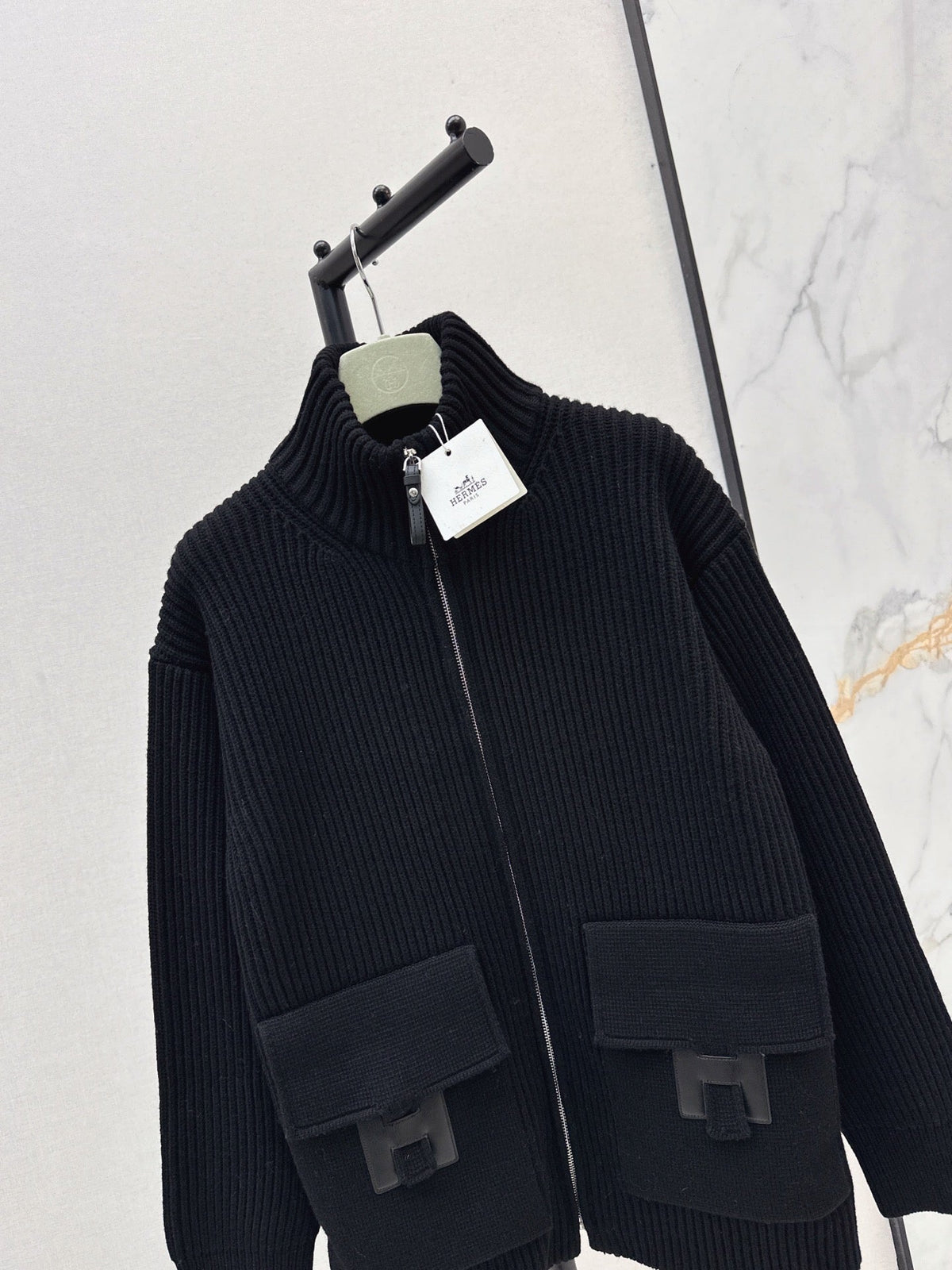 🔥Highest Quality🔥26FW New Classic Wool Knit Jacket with H-Pattern Pocket Detail 🖤