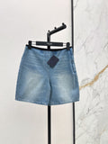 26FW New High-Waisted Denim Bermuda Shorts 🩵