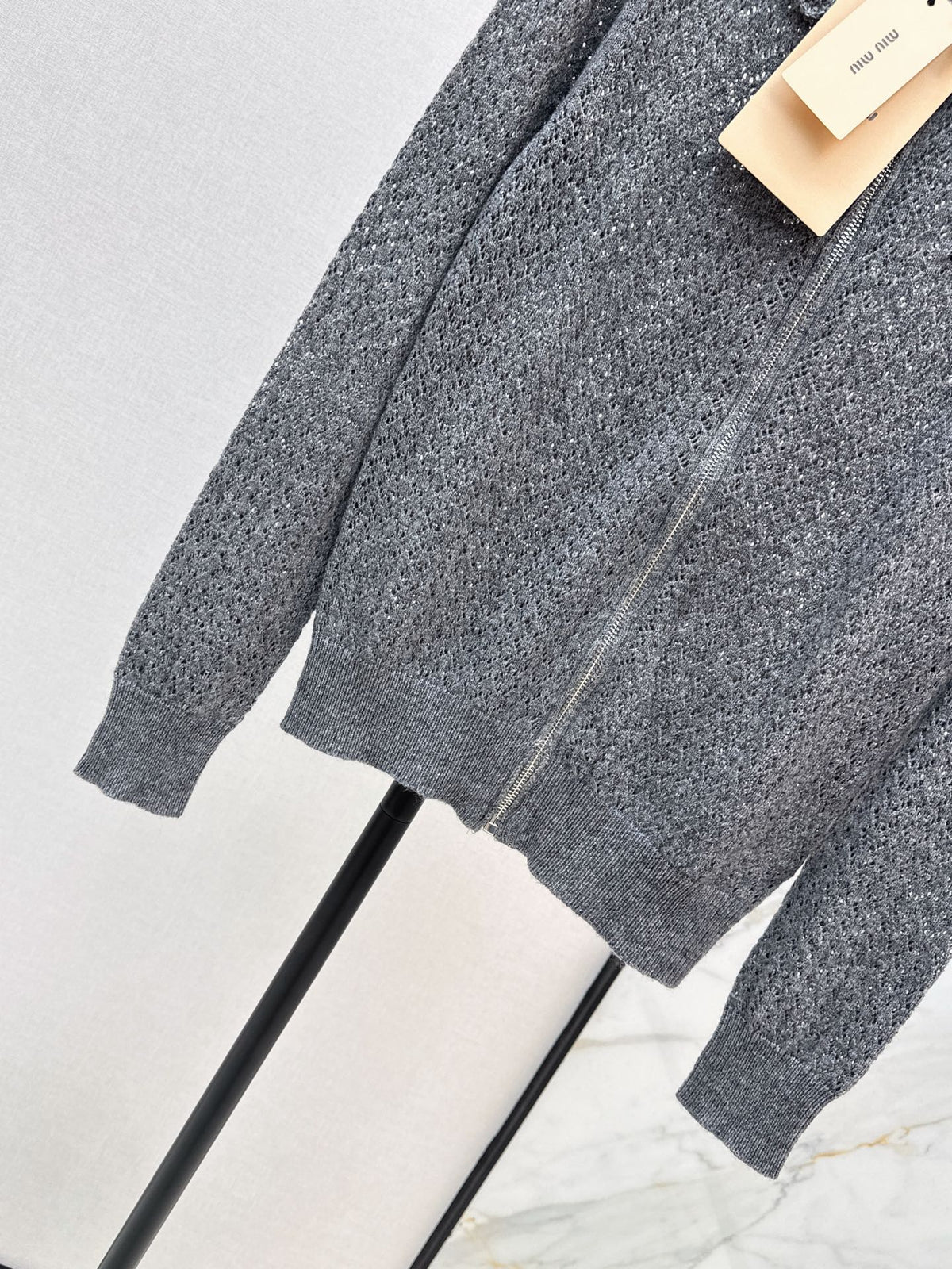 26FW New Knit Zip-Up Cardigan with Peter Pan Collar 🩶