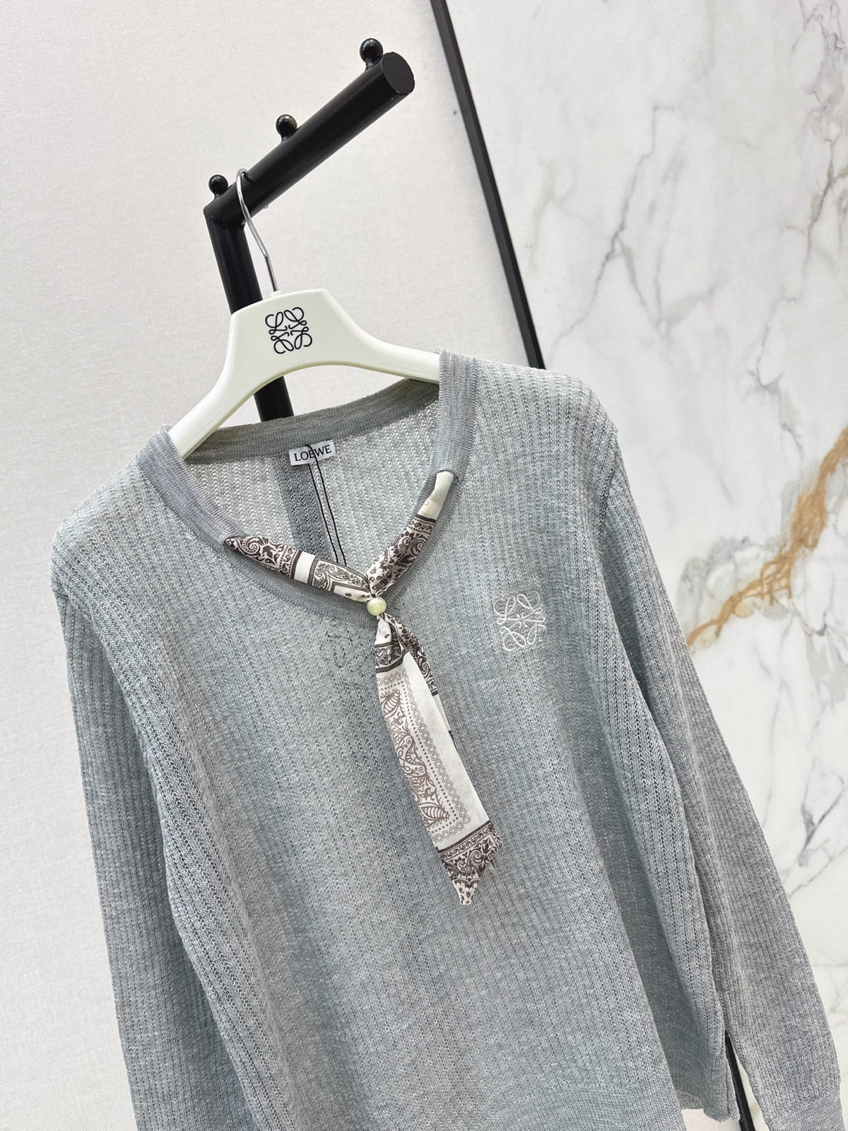 26FW New Long-Sleeved Knit Top with Scarf-Tie Detail 🤍