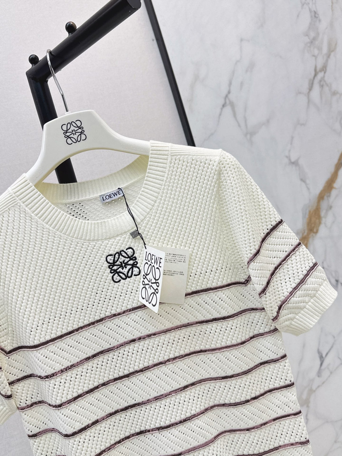 26FW New Minimalist Striped Knit Short-Sleeve Top 🤍