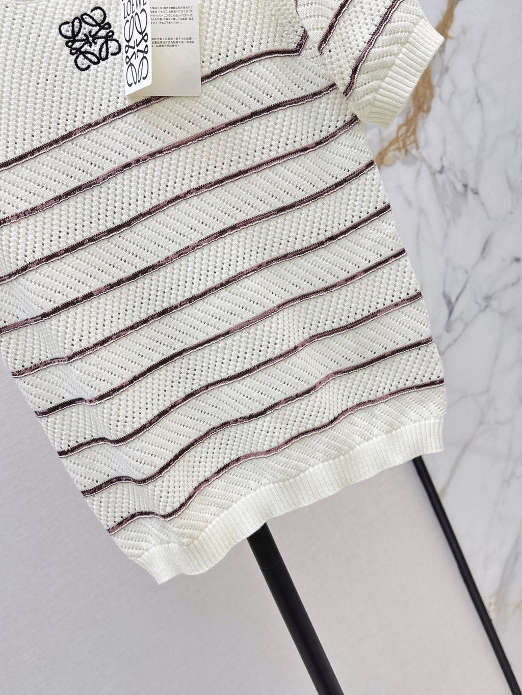 26FW New Minimalist Striped Knit Short-Sleeve Top 🤍