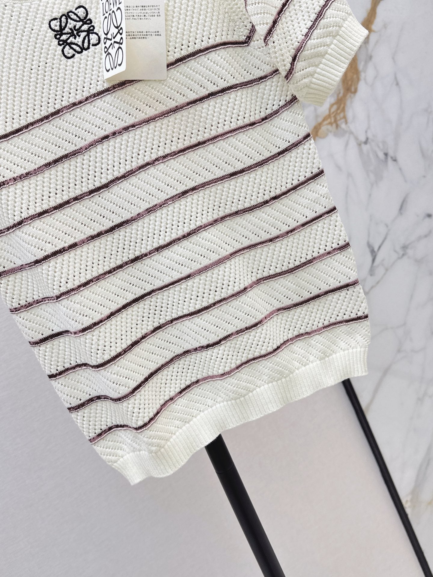 26FW New Minimalist Striped Knit Short-Sleeve Top 🤍