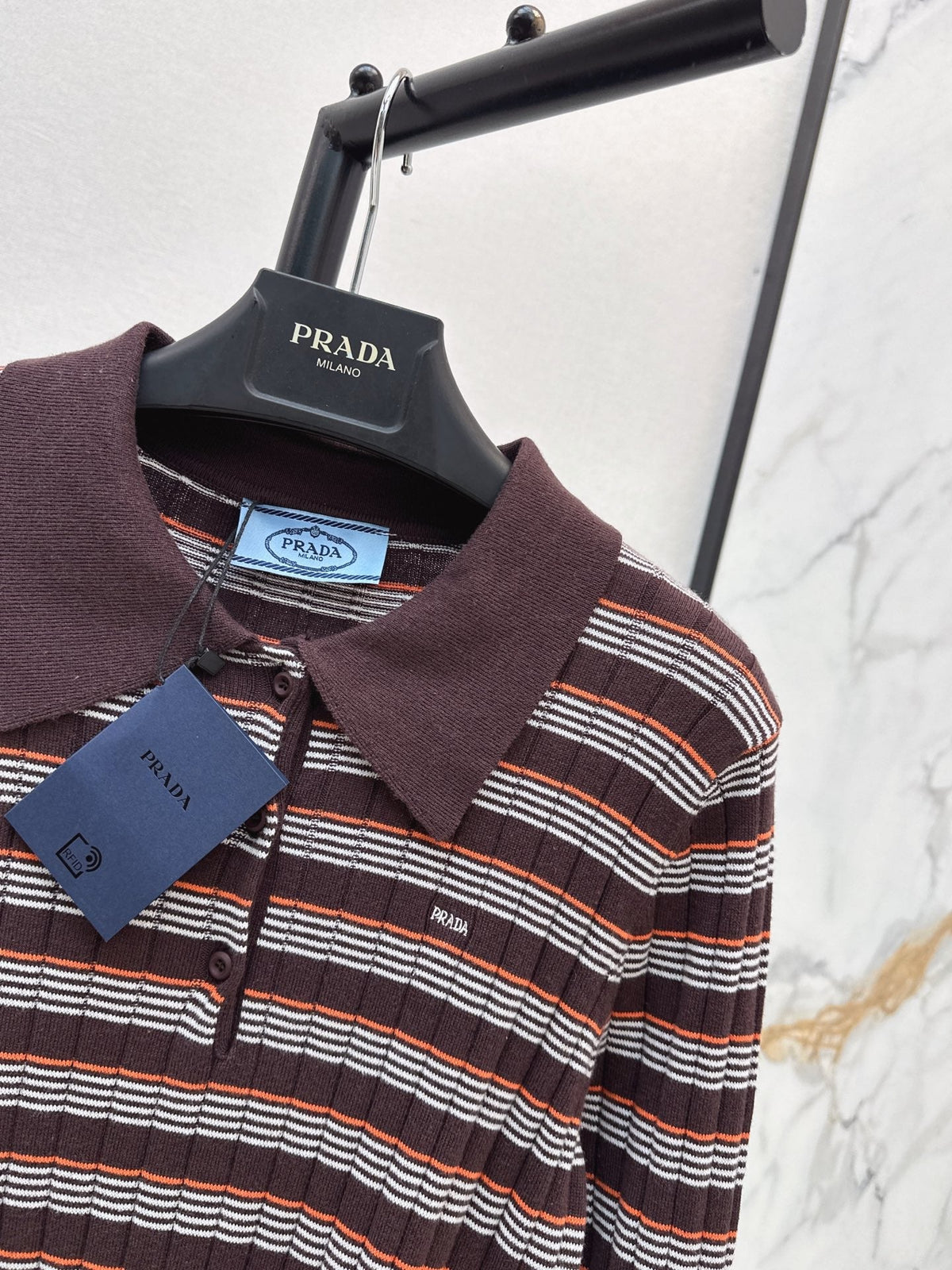 26FW New Striped Knit Polo 🖤