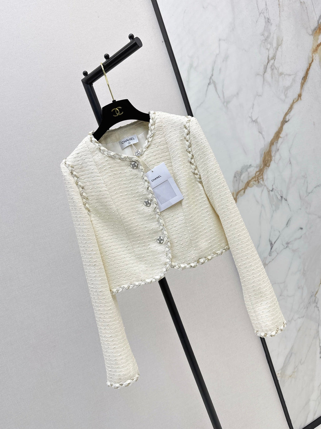 26FW New Cropped Jacket with Woven Trim 🤍