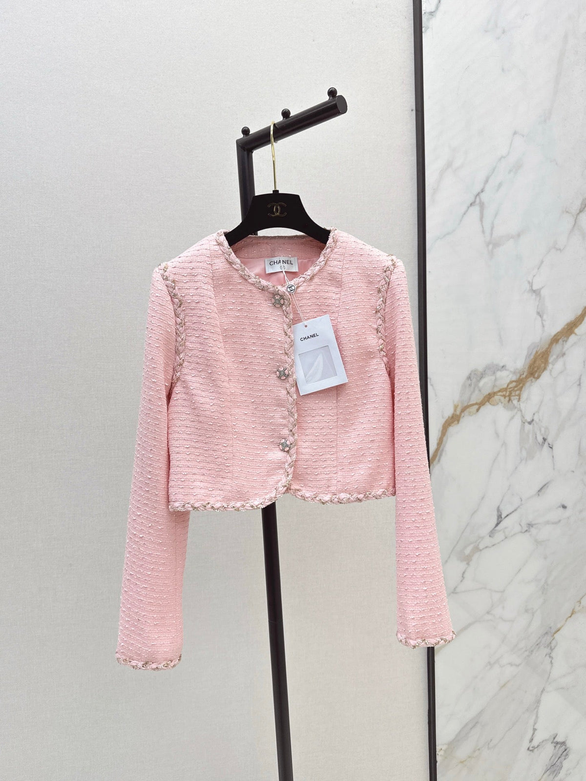 26FW New Cropped Jacket with Woven Trim 🤍