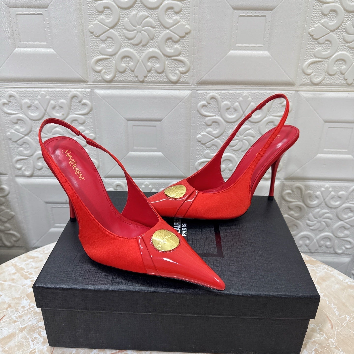 26FW New YSL Logo High Heels 👠(height: 10.5cm)