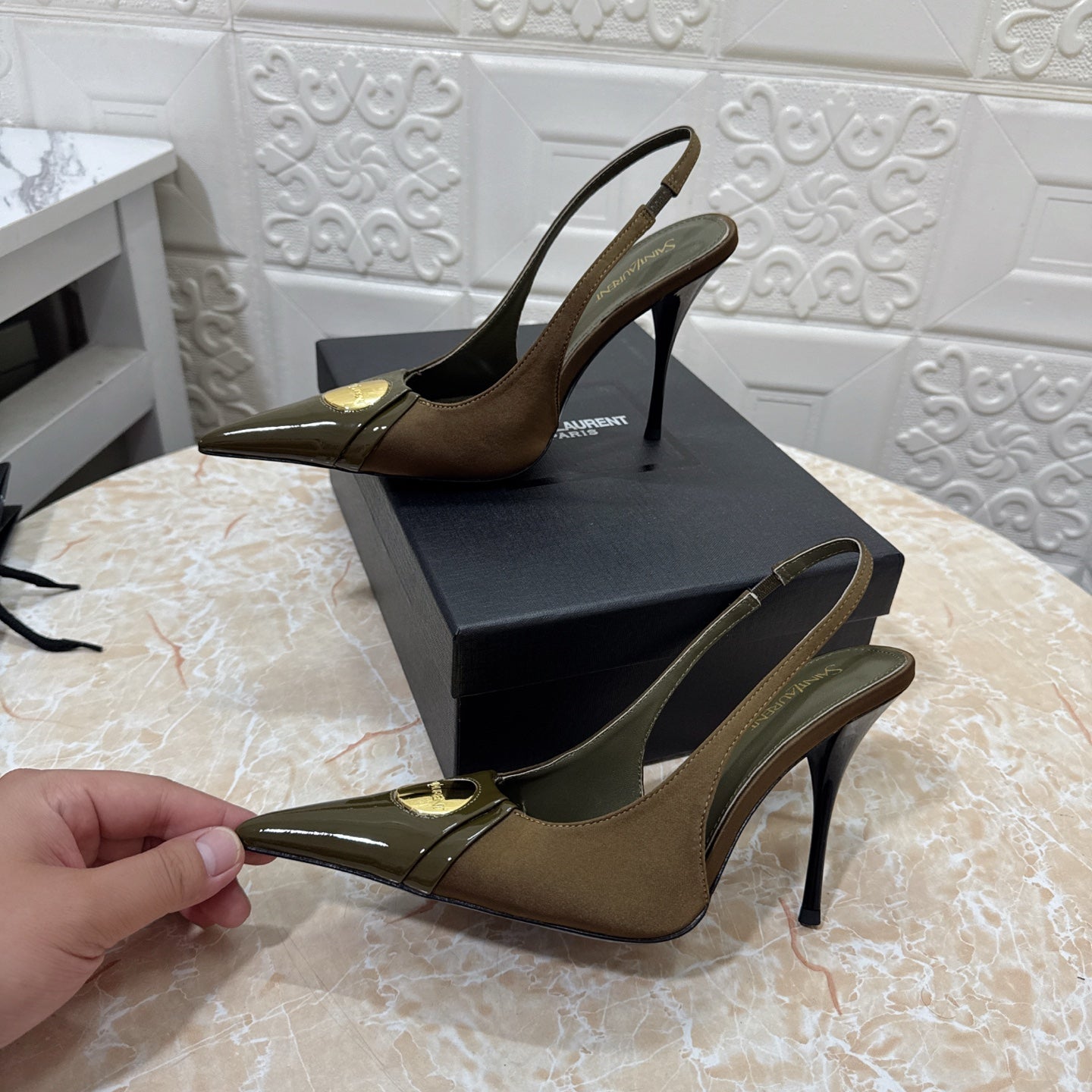 26FW New YSL Logo High Heels 👠(height: 10.5cm)