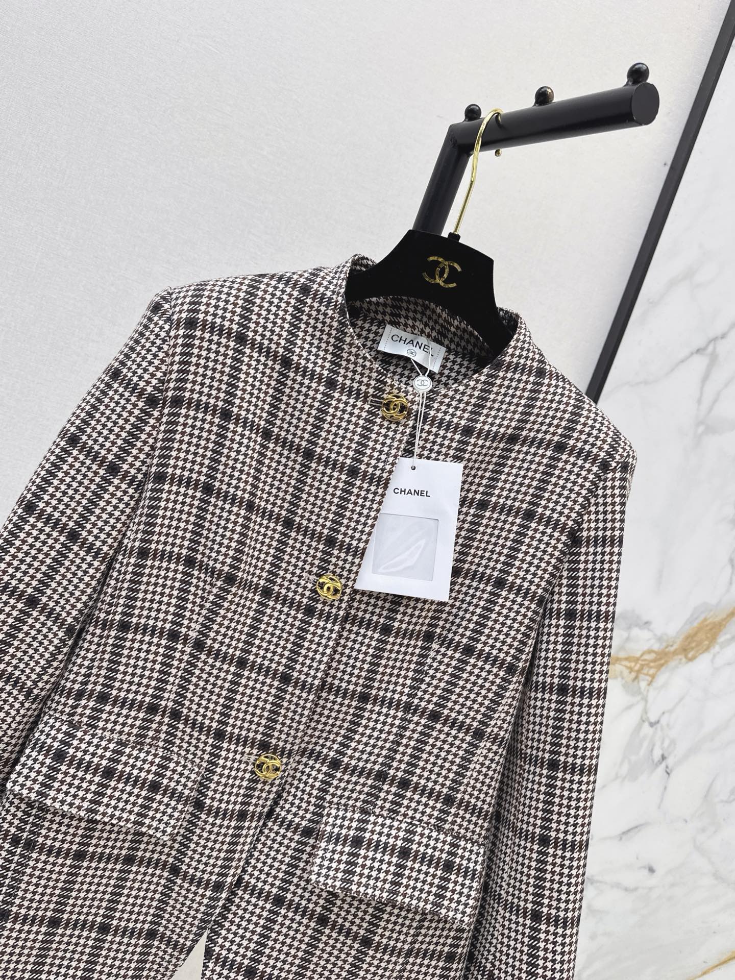 26FW New Plaid Crew-Neck Knit Jacket 🤎