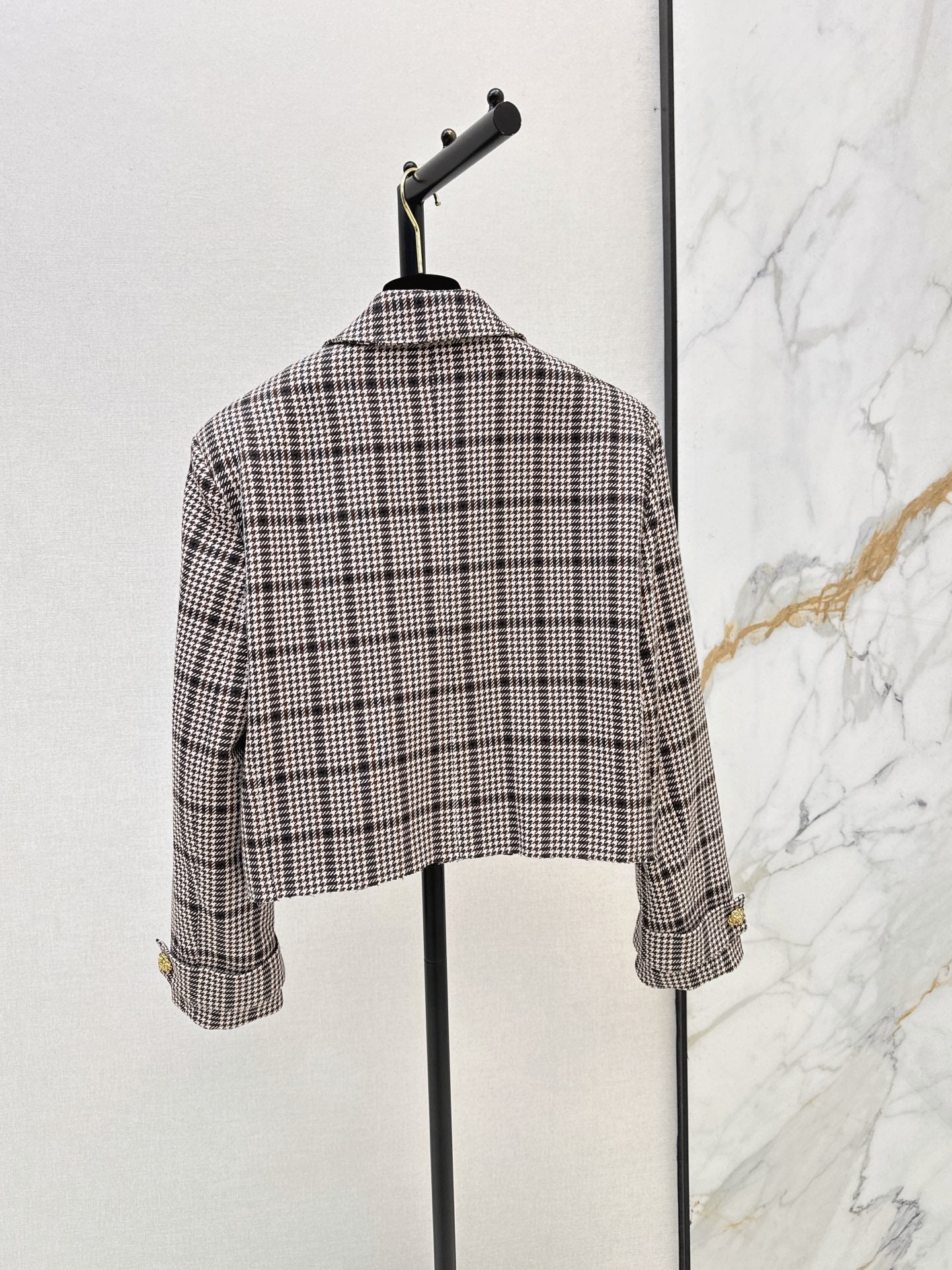 26FW New Houndstooth Cropped Lapel Jacket 🤎