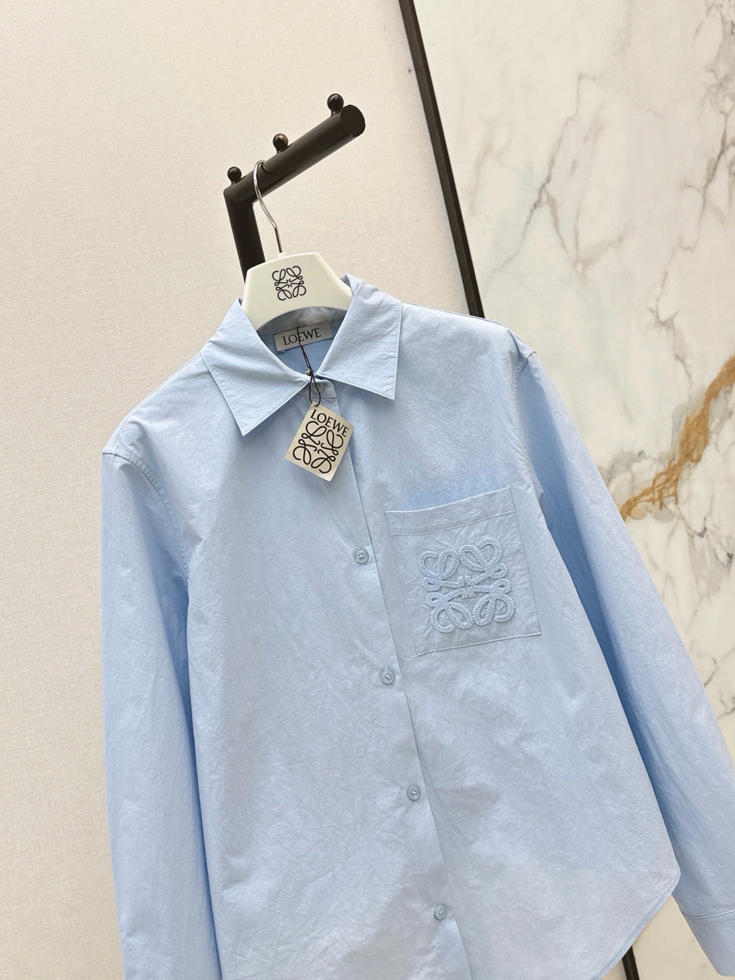 26FW New Classic Logo Embroidered Collared Shirt 🩵