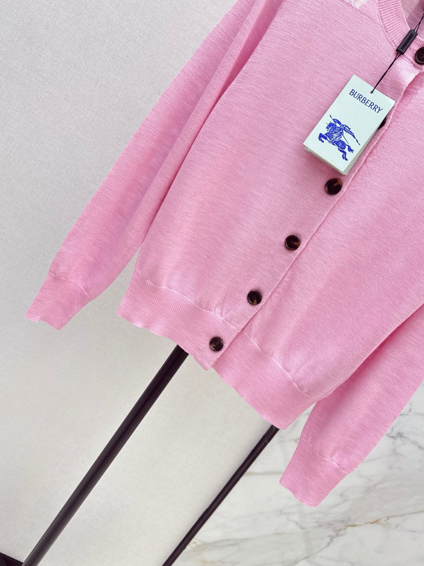 26FW New Plaid-Panel Crew-Neck Button-Up Knit Cardigan 💕