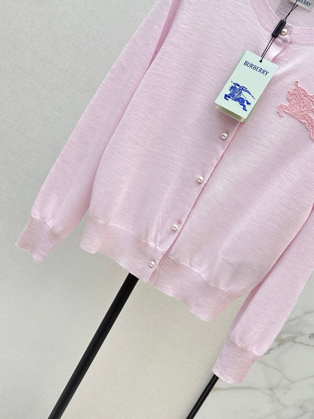 26FW New Jacquard Equestrian Knight Crew-Neck Button-Up Cardigan 💕