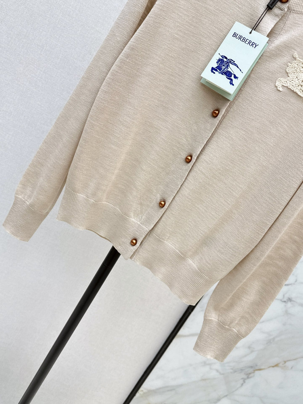 26FW New Jacquard Equestrian Knight Crew-Neck Button-Up Cardigan 💕