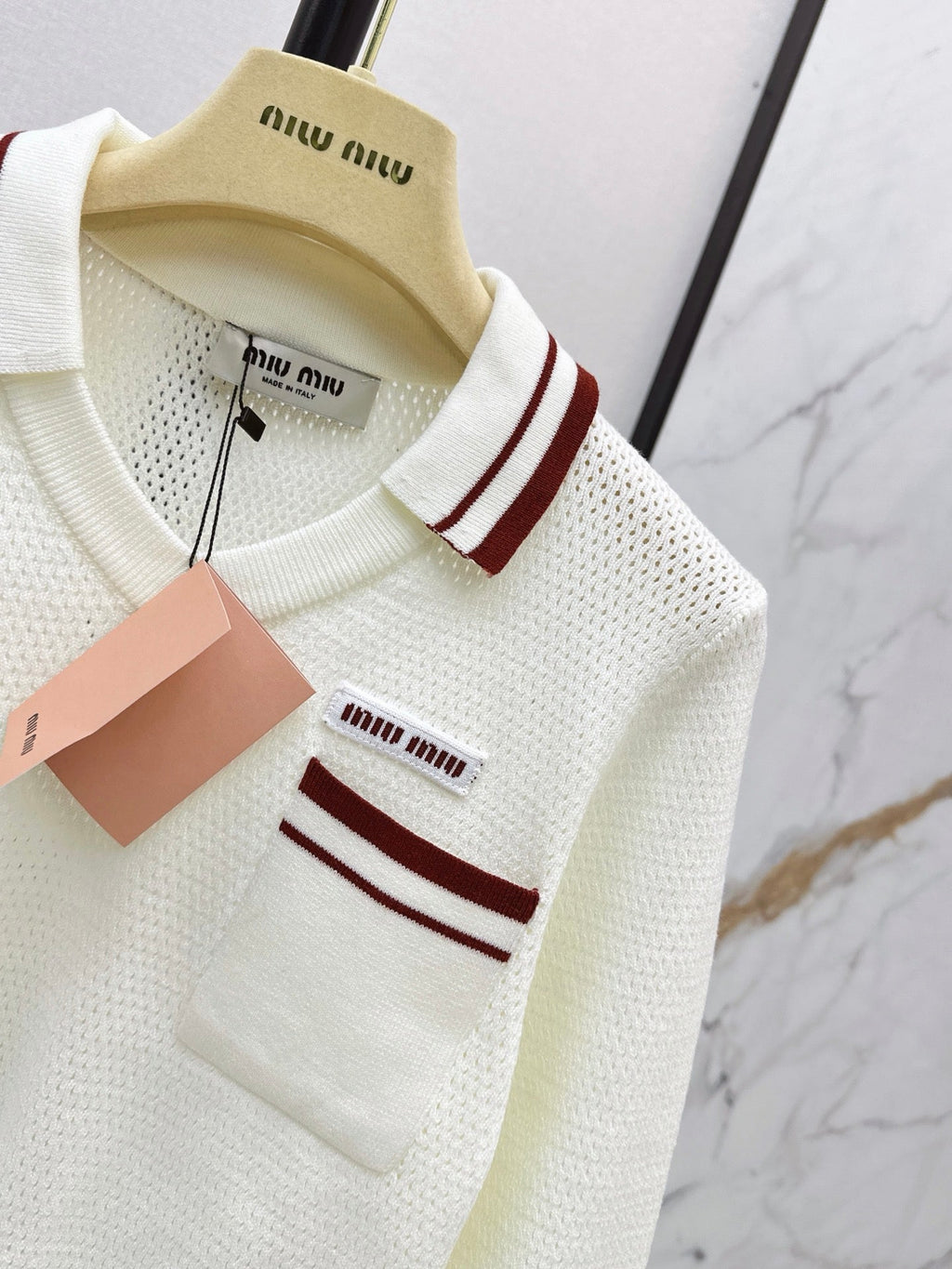 26FW New Color-Block Striped Collared Knit Top 💛