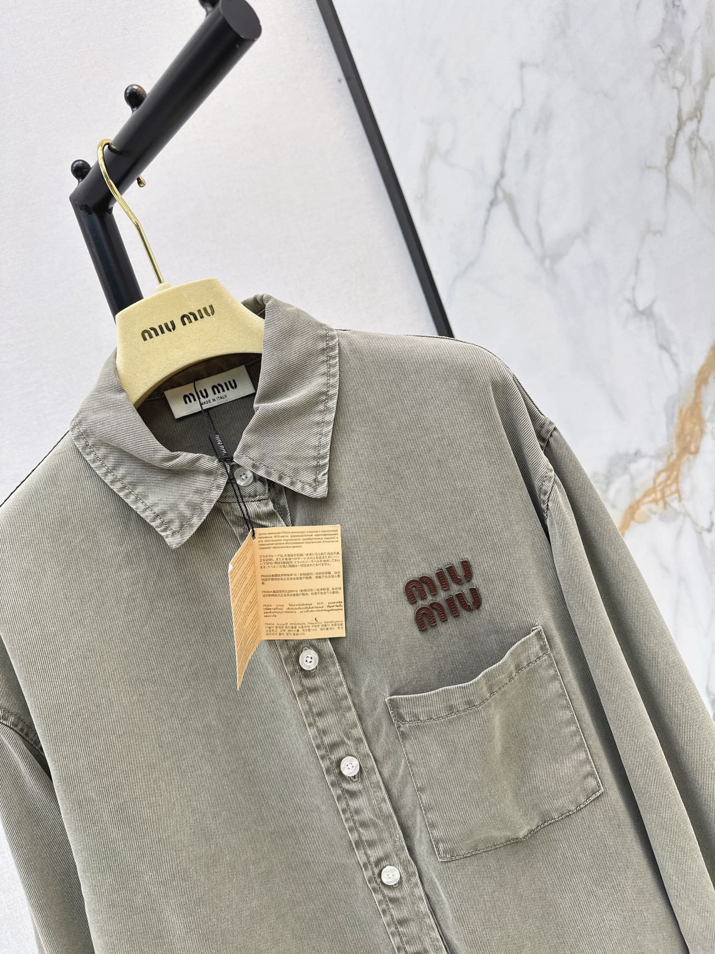 26FW New Denim Shirt with Contrasting Letter Logo Embroidery 🤍