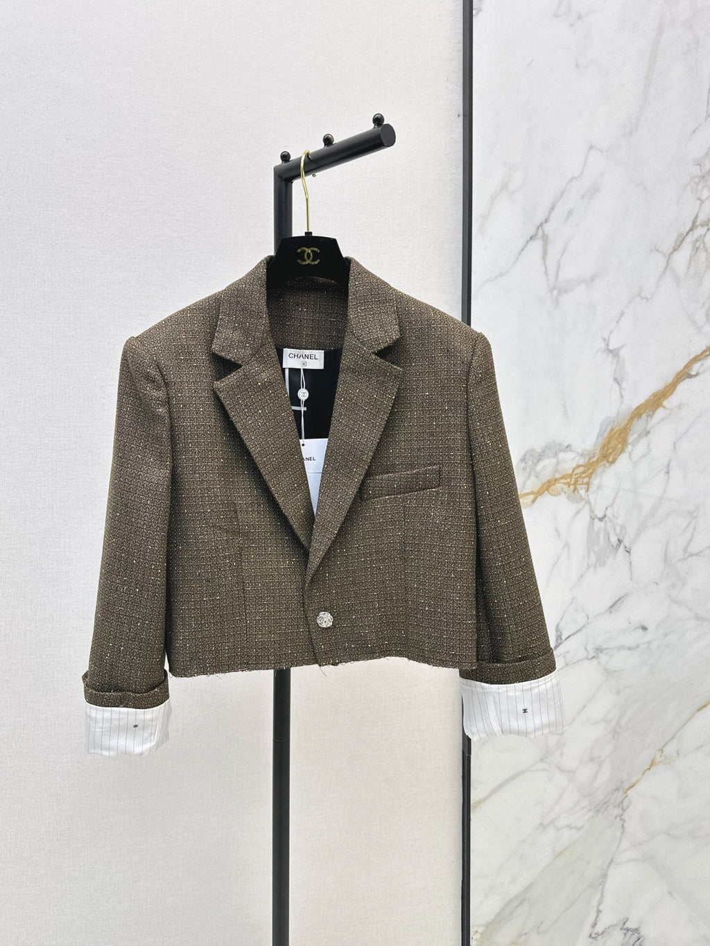 26FW New Runway-Style Cropped Knit Jacket 🤎