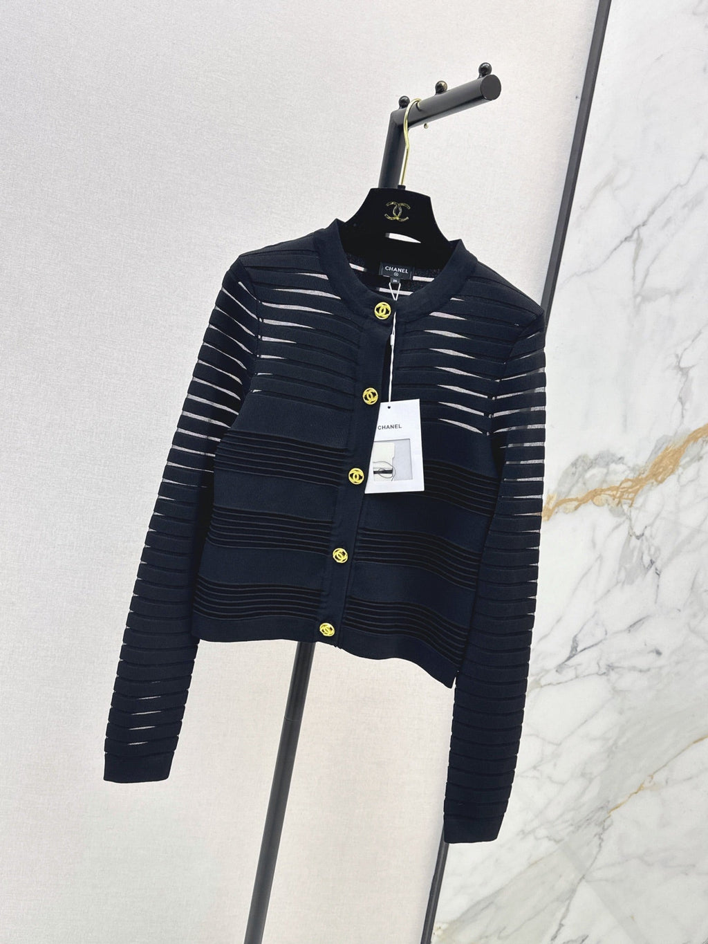 26FW New Striped Jacquard Crew-Neck Cardigan 🖤