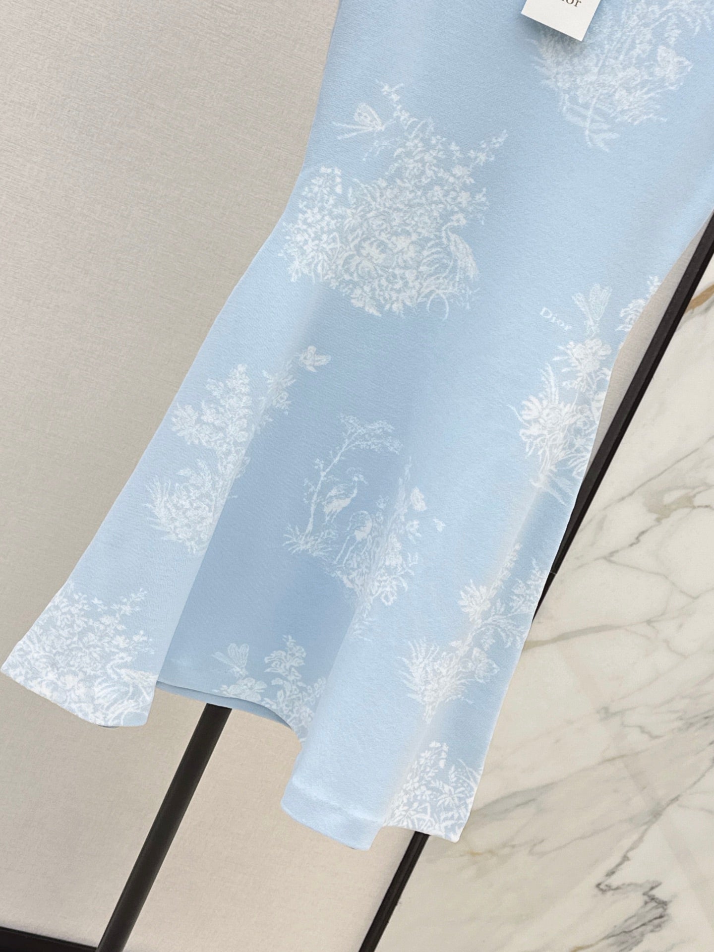 26FW New Floral Jacquard Crew-Neck Short-Sleeve Dress 🩵